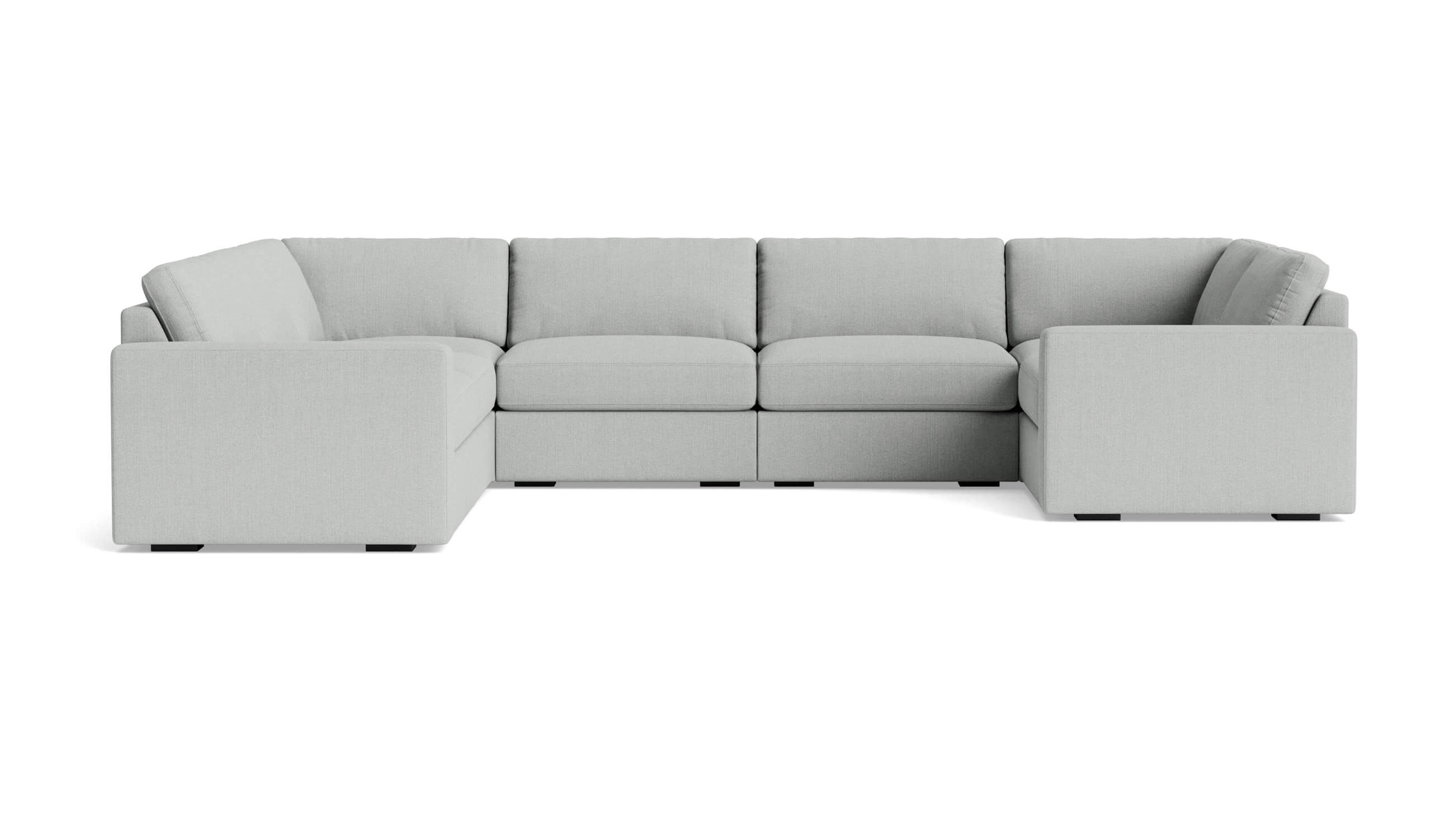 Rio Plush Modular U Sectional in Juneberry Jicama fabric