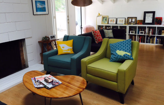 Two Zavis Chairs in this mid-century setup.