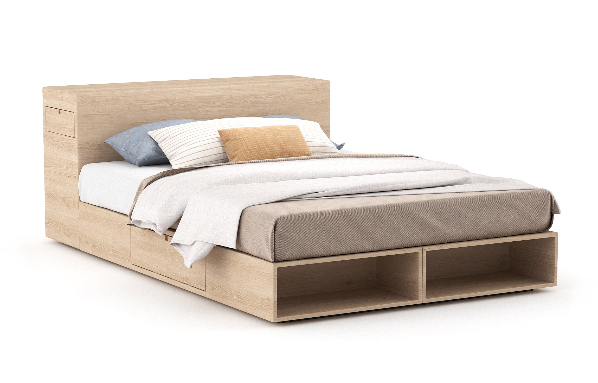 G: Buden Queen Bed in maple wood with high headboard