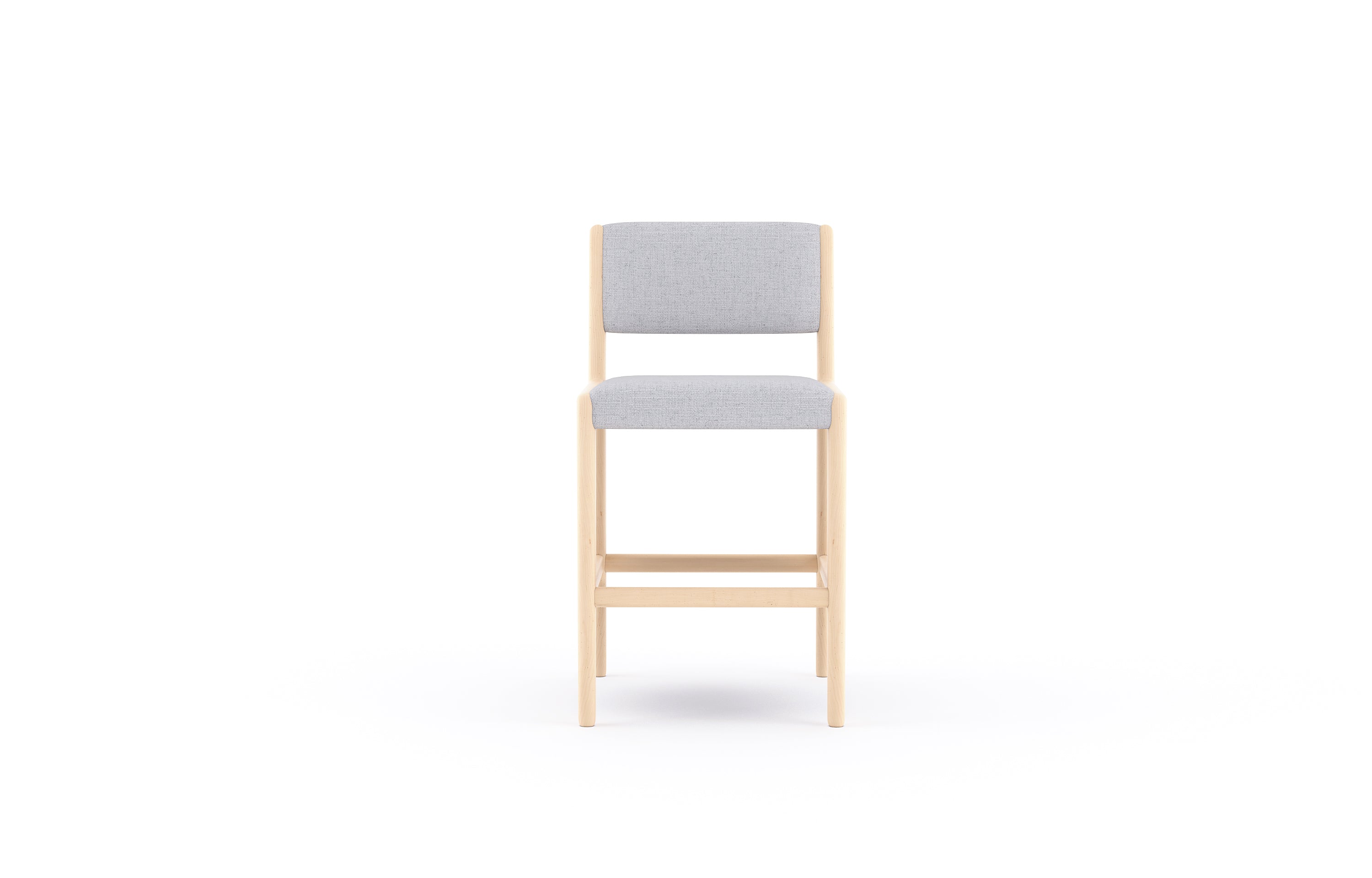 G: Counter Stool shown in Texture Haze fabric and maple frame