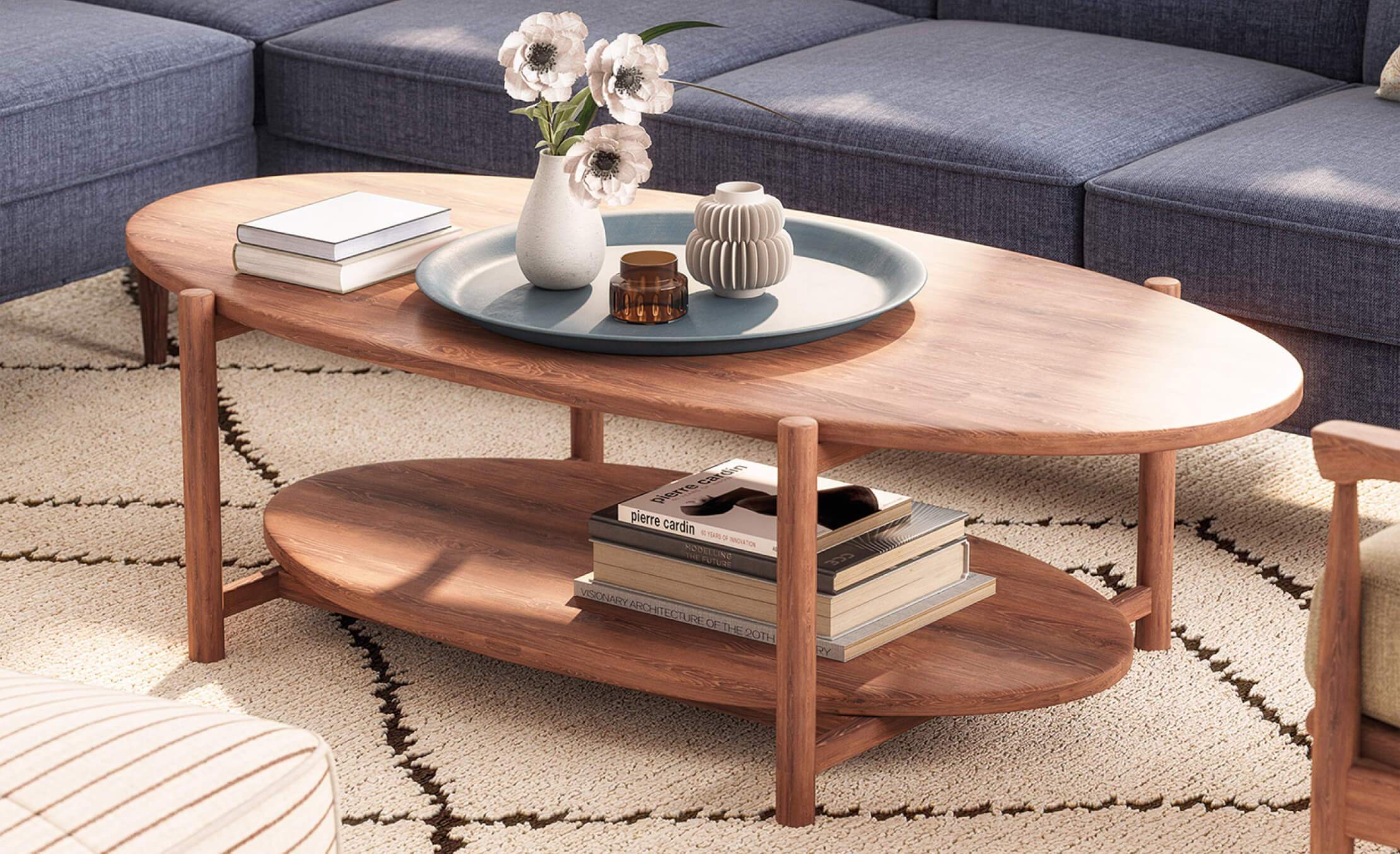 Oval shop coffee table