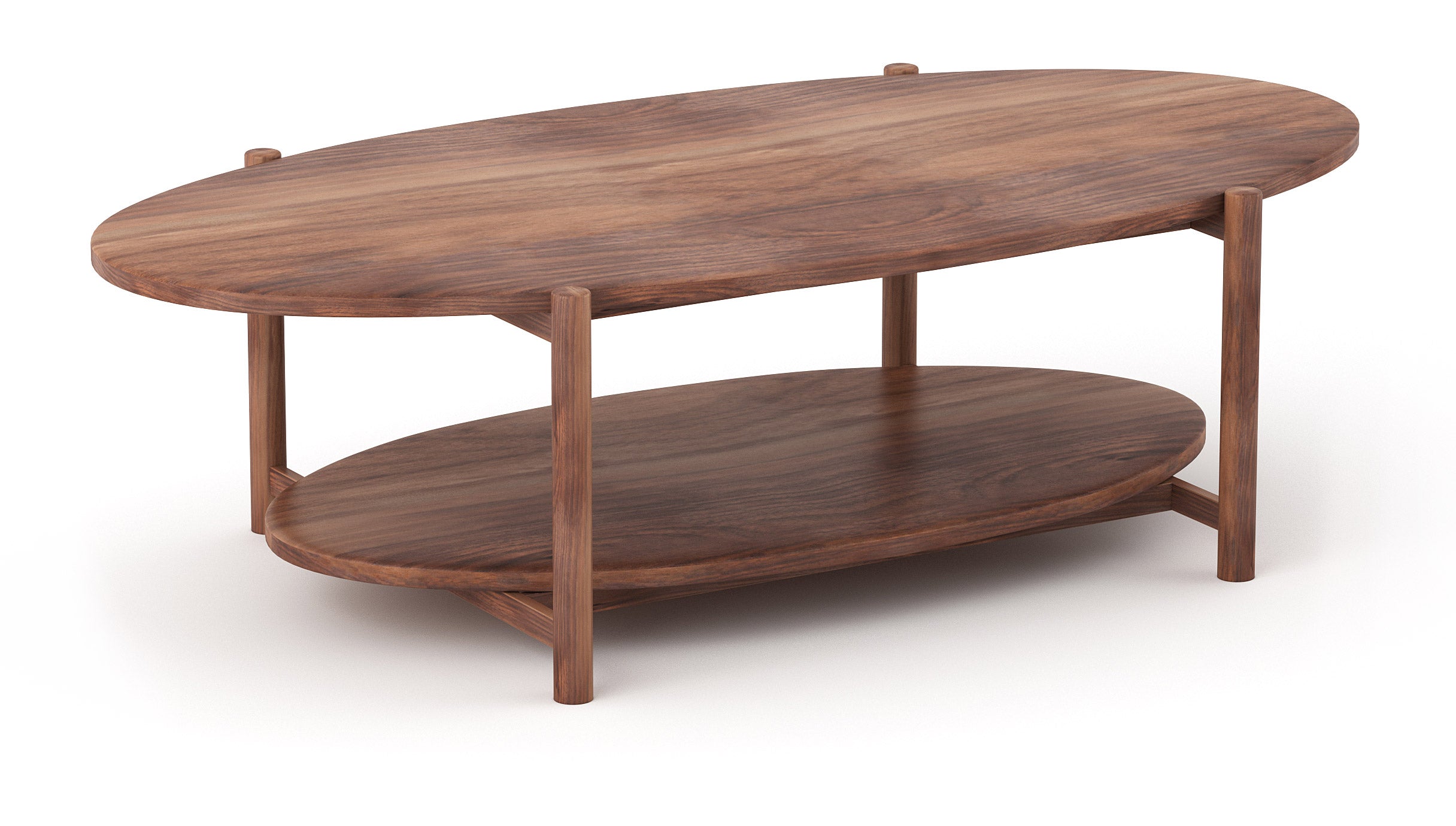 Oval walnut coffee deals table