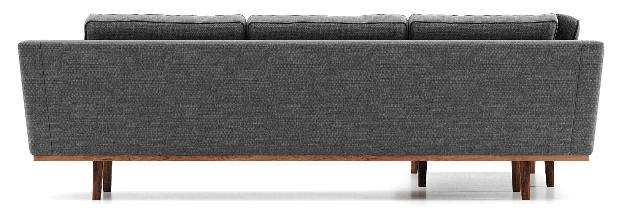 G: Corner Sectional in Smart Aluminum fabric and walnut base