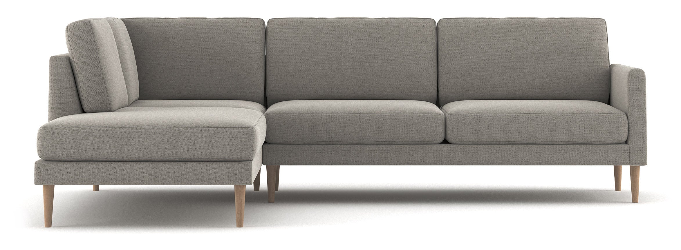 Bumper Left 88" x 108" shown in Texture Haze Fabric and Thom Cafe legs.