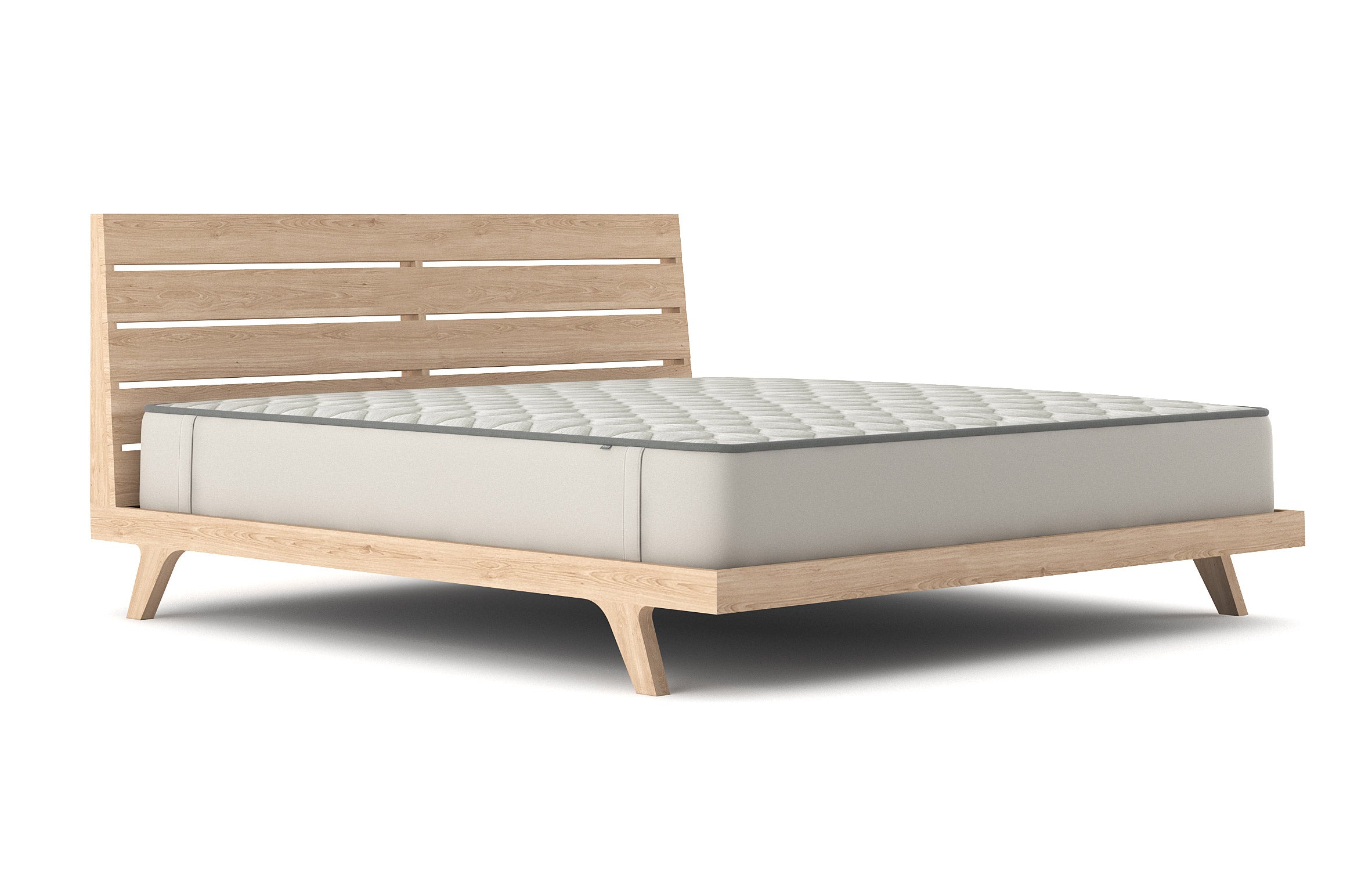 Palder Bed in Eastern King Maple with mattress