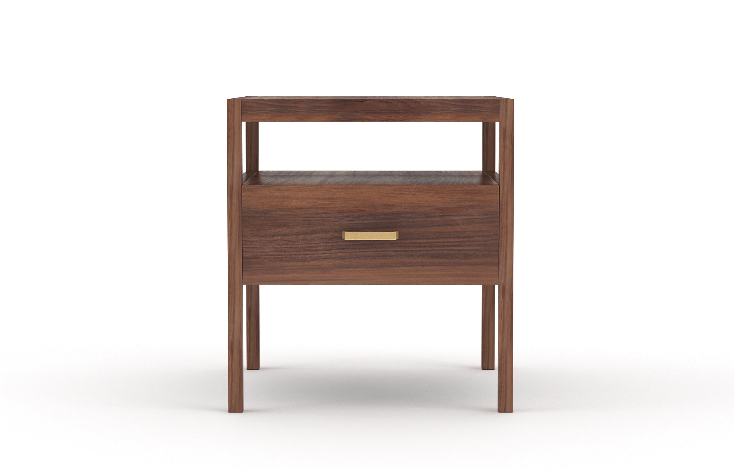 Palder Nightstand in Walnut with Brass Pull