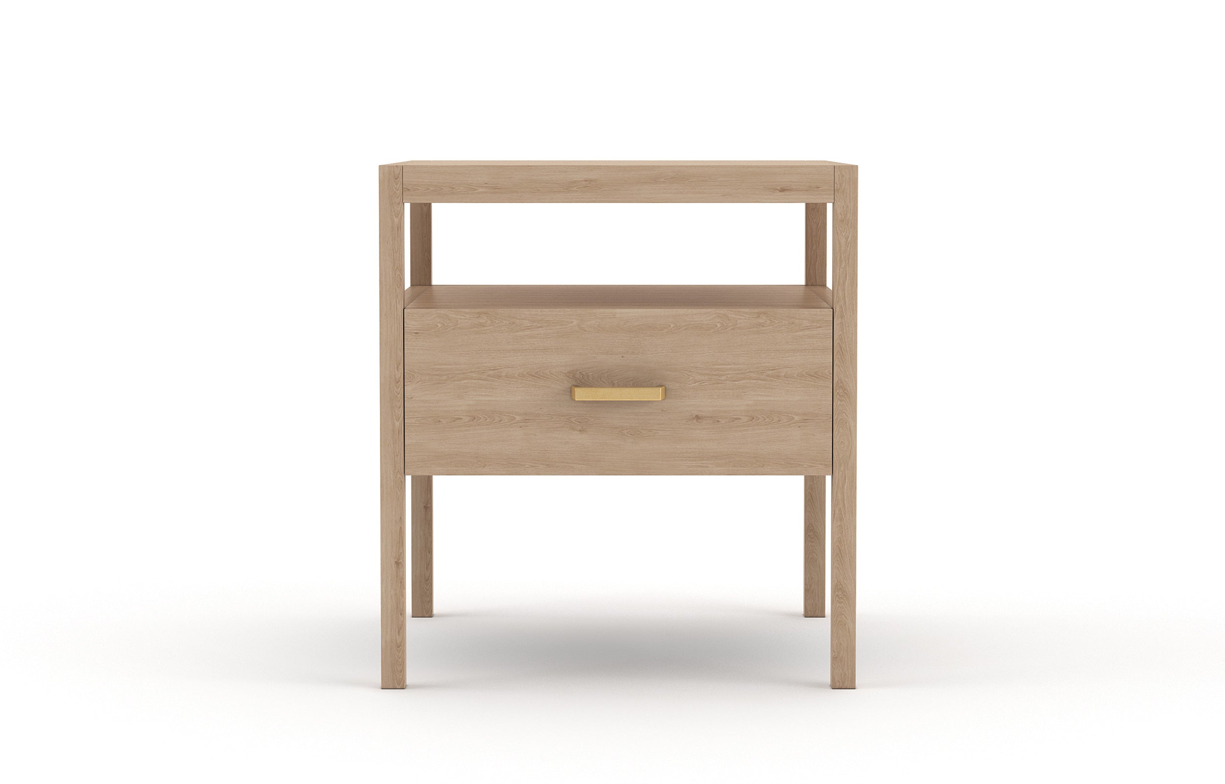 Palder Nightstand in Maple with Brass Pull