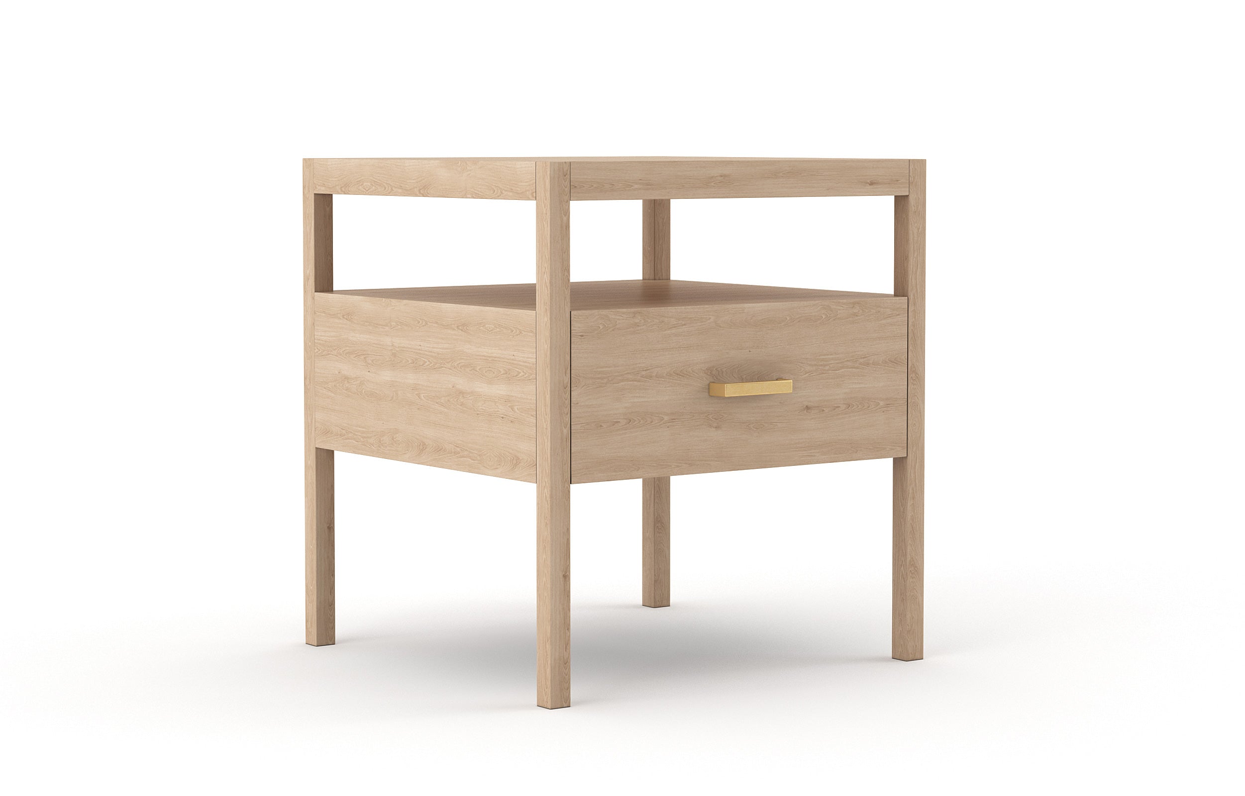 Palder Nightstand in Maple with Brass Pull