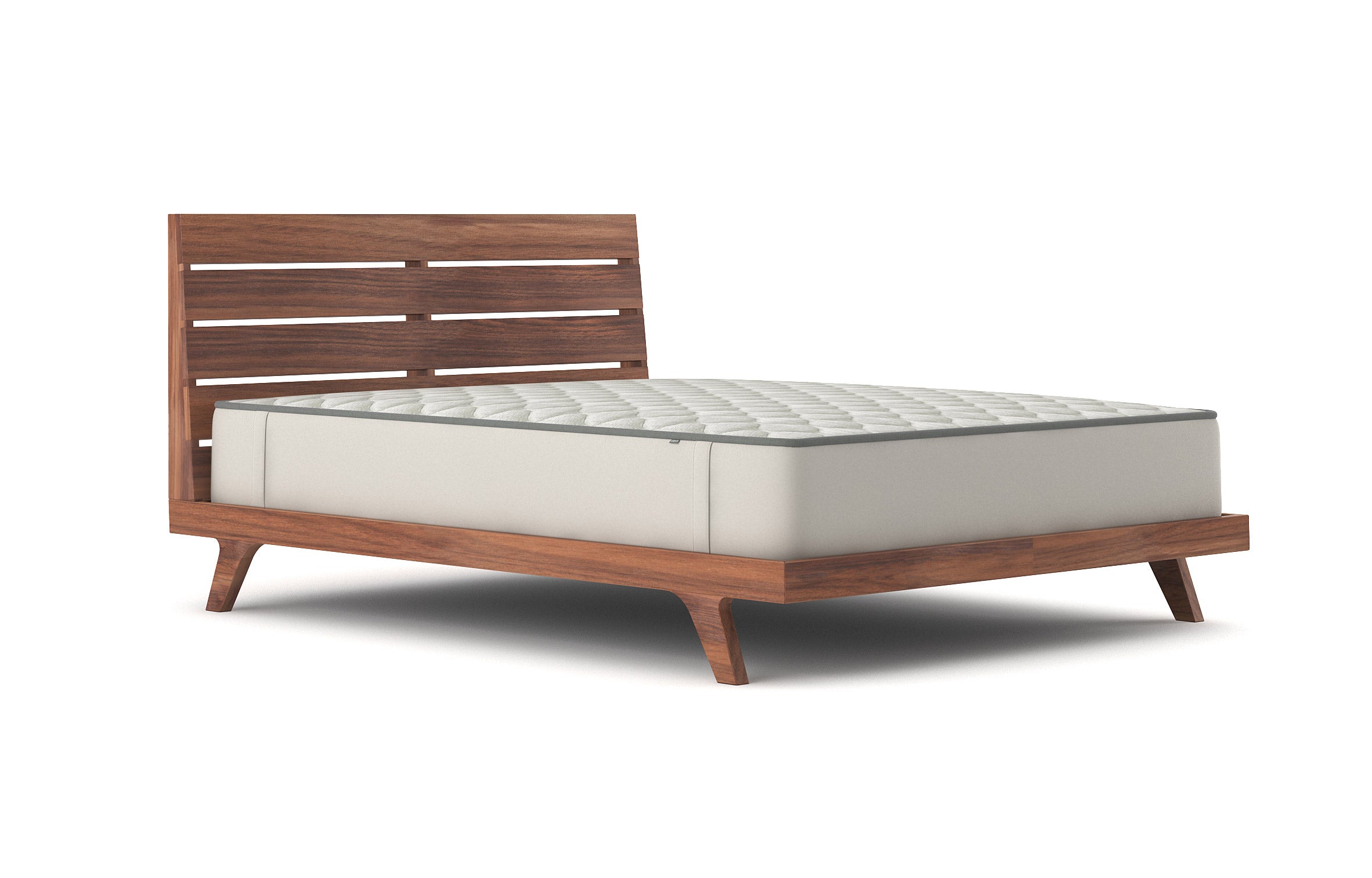 Palder Bed in Queen Walnut with mattress