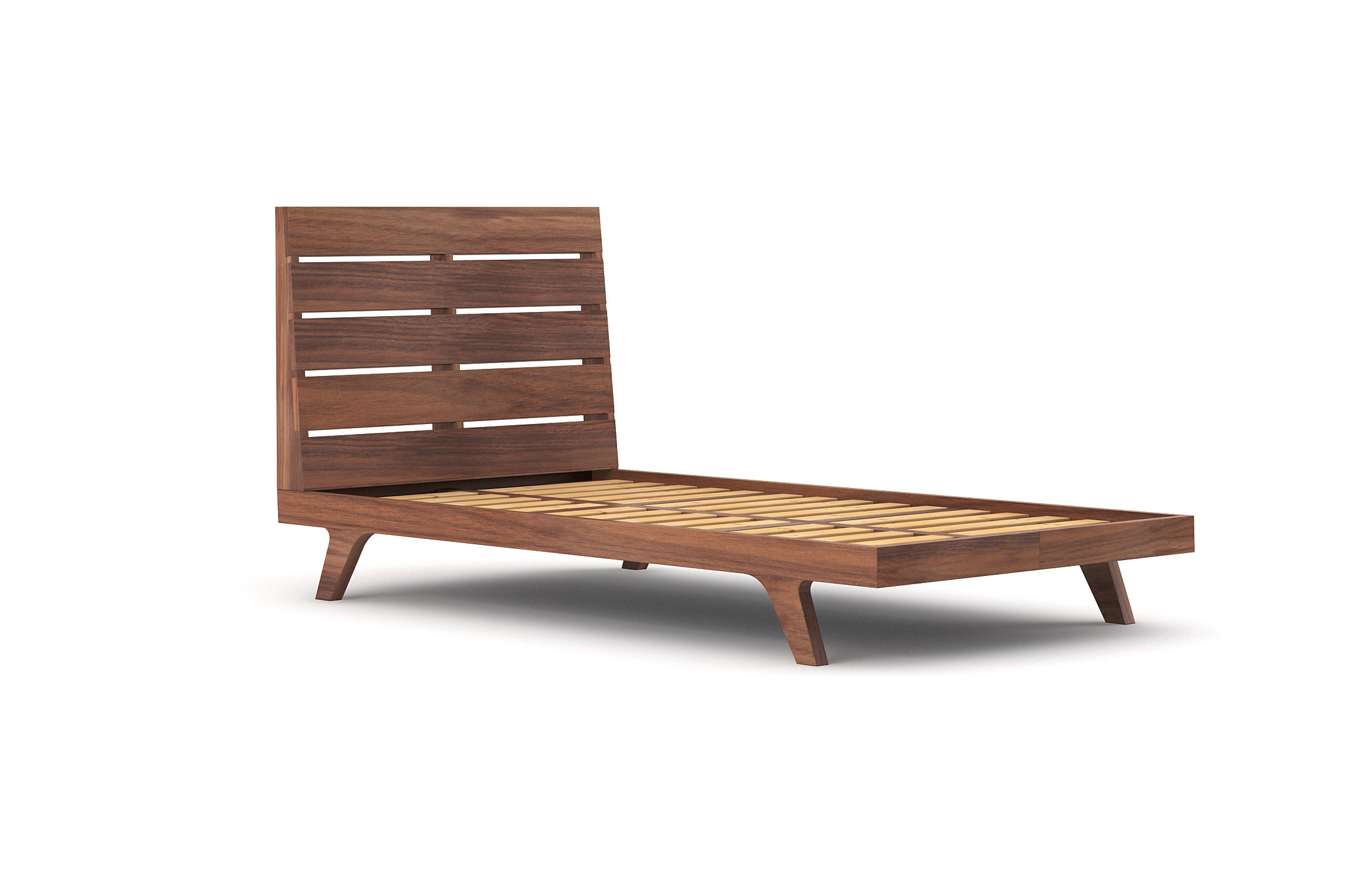 Palder Bed in Full and Walnut from Angle