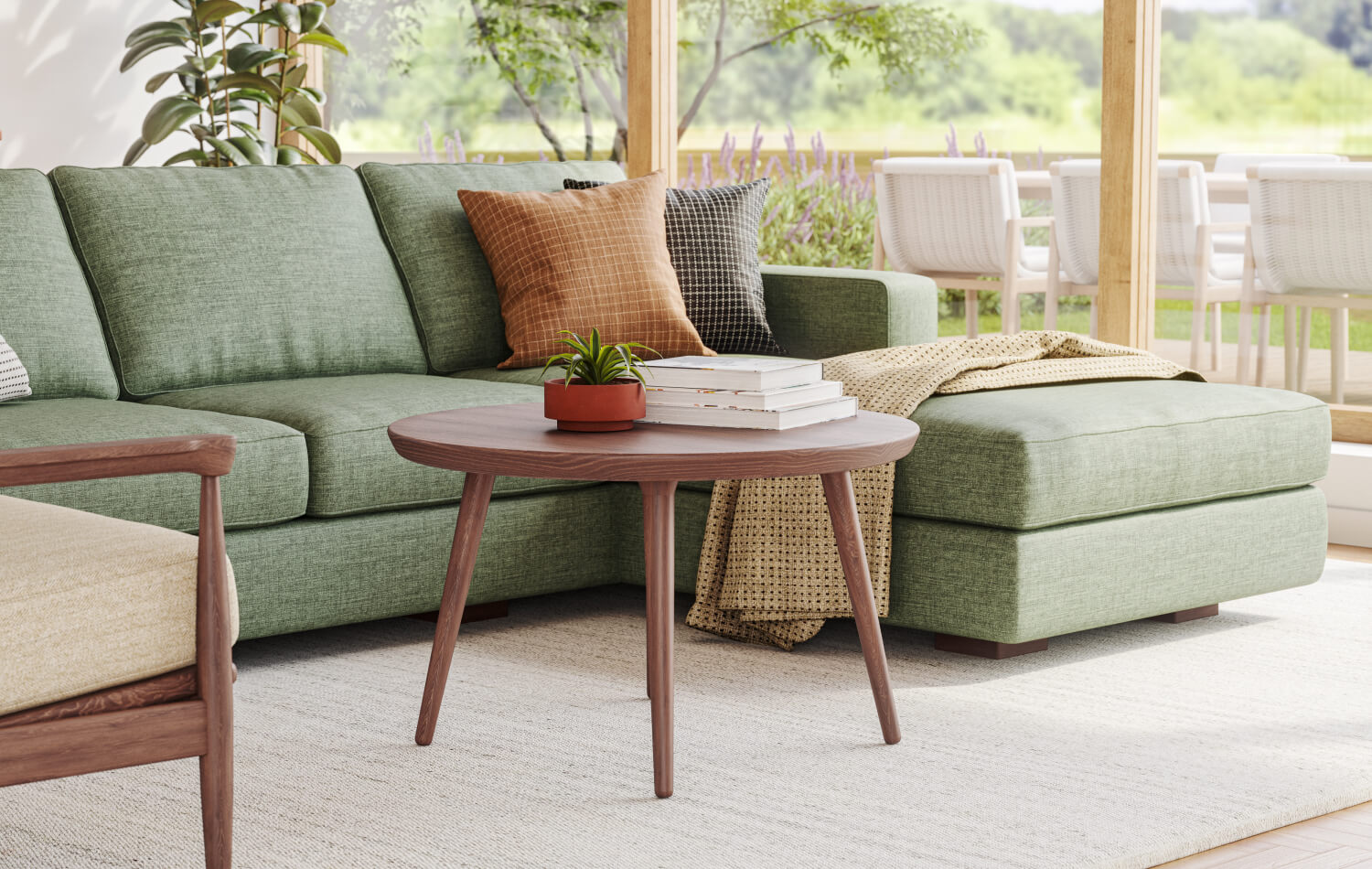 G: Voya Coffee Table in solid walnut wood