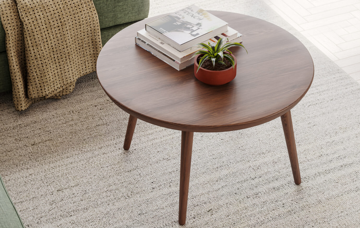 G: Voya Coffee Table in solid walnut wood