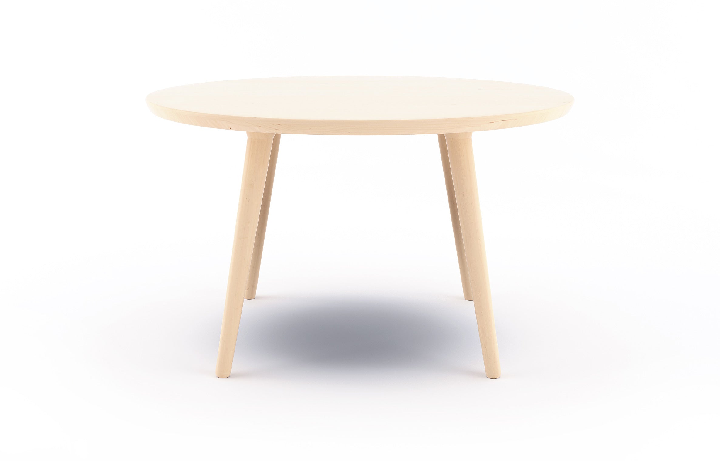 Voya Round Dining Table in Maple from the side