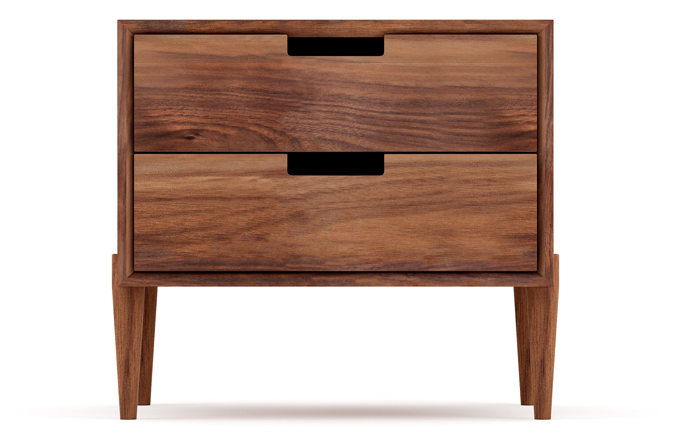 Shown in walnut with cutouts