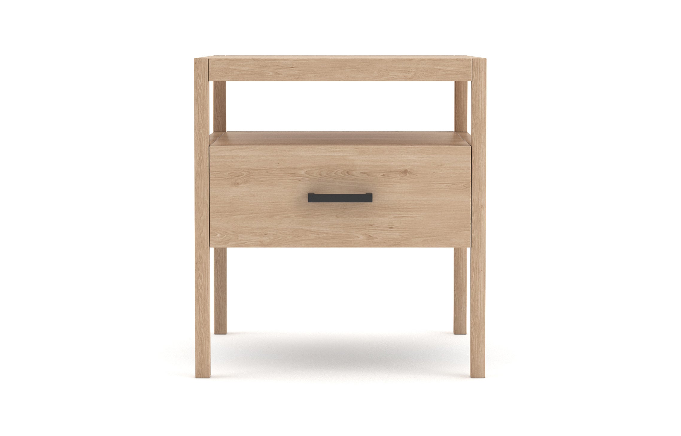Palder Nightstand in Maple with Black Pull