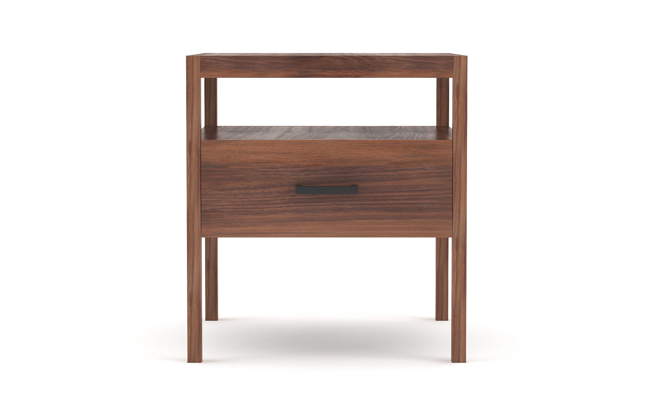 Palder Side Table With Black Pull in Walnut