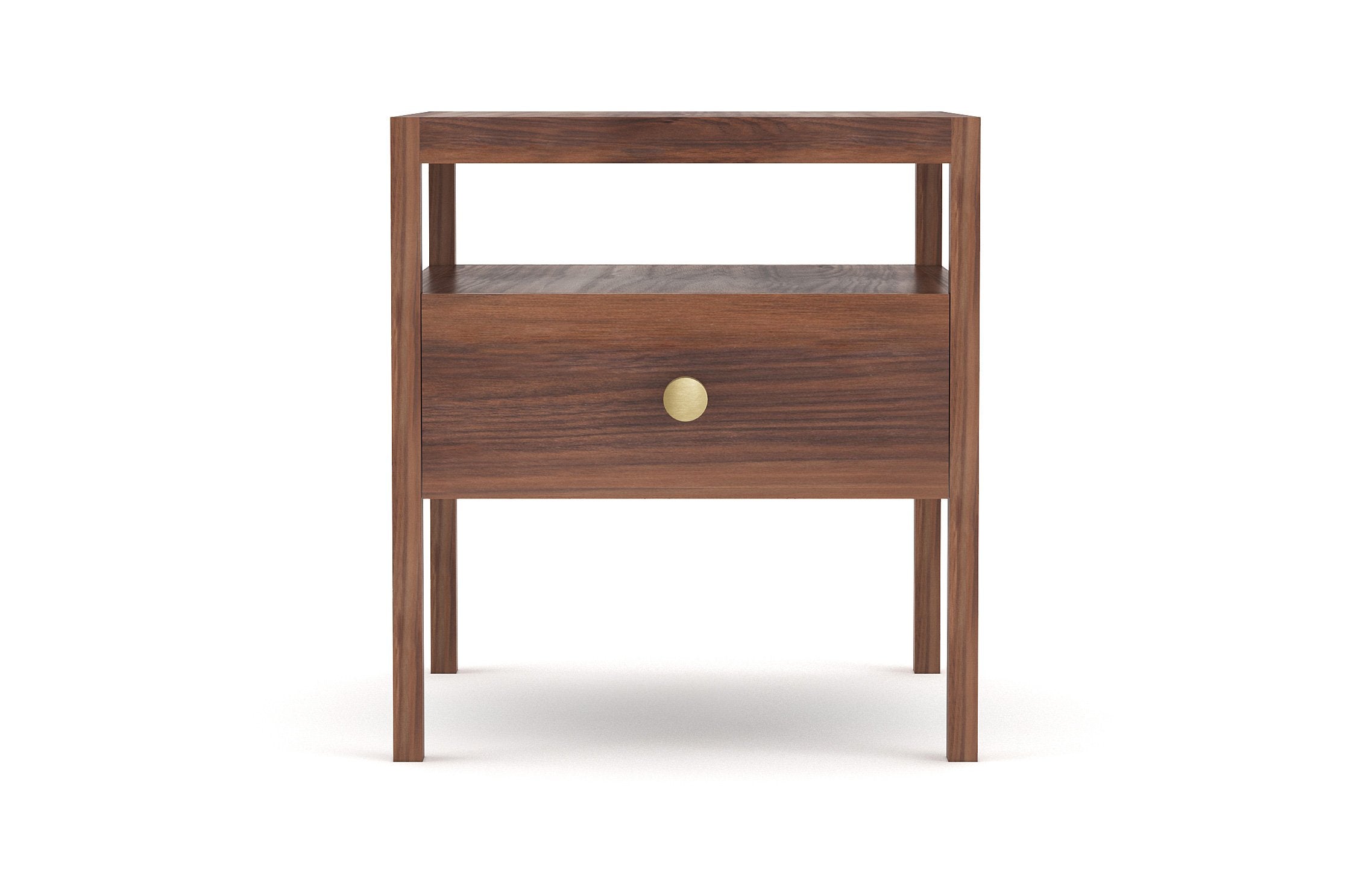 Palder Side Table With Brass Pull in Walnut