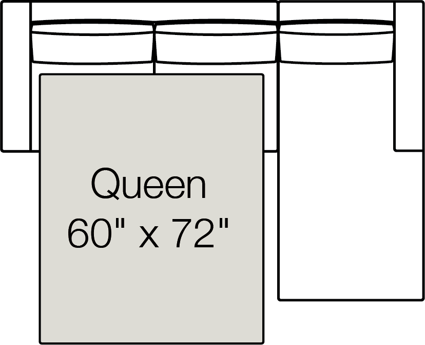 Rio Chaise Right Queen Sleeper Sectional Drawing