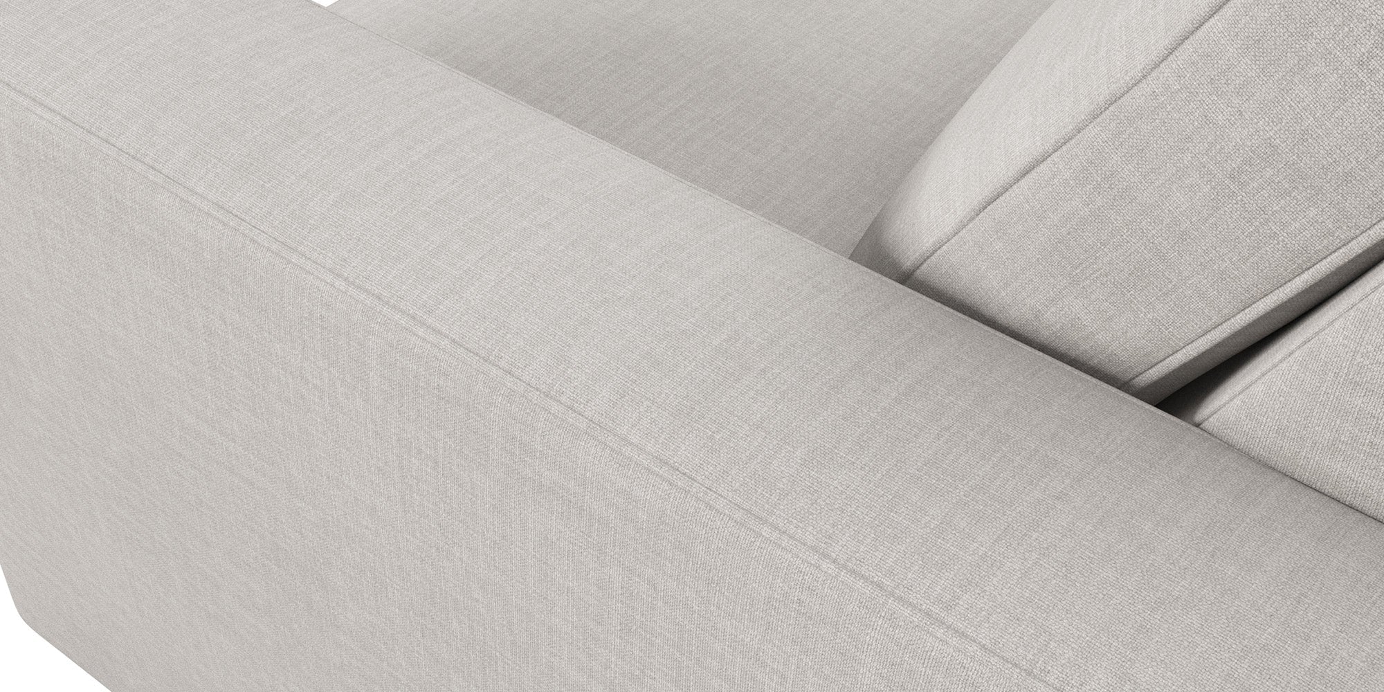 IRL: Rio Sectional, shown here in Texture Haze fabric and Dave Cafe legs.